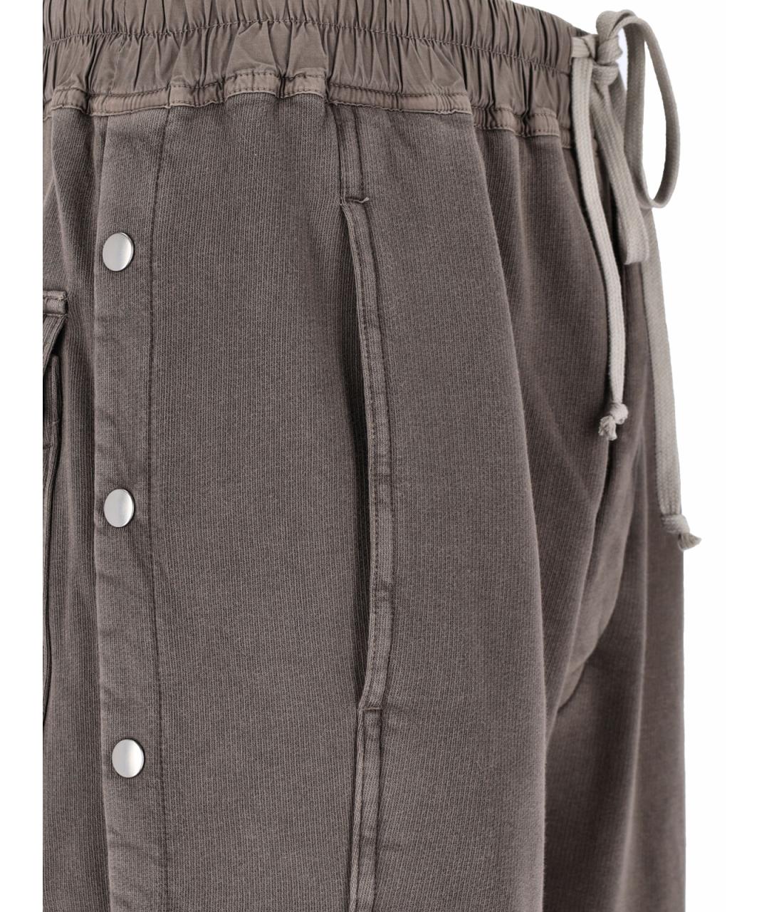 RICK OWENS DRKSHDW Коричневые хлопковые повседневные брюки, фото 4