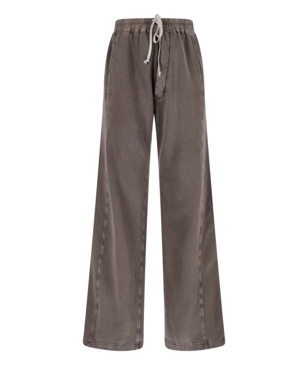 RICK OWENS DRKSHDW Коричневые хлопковые повседневные брюки, фото 1