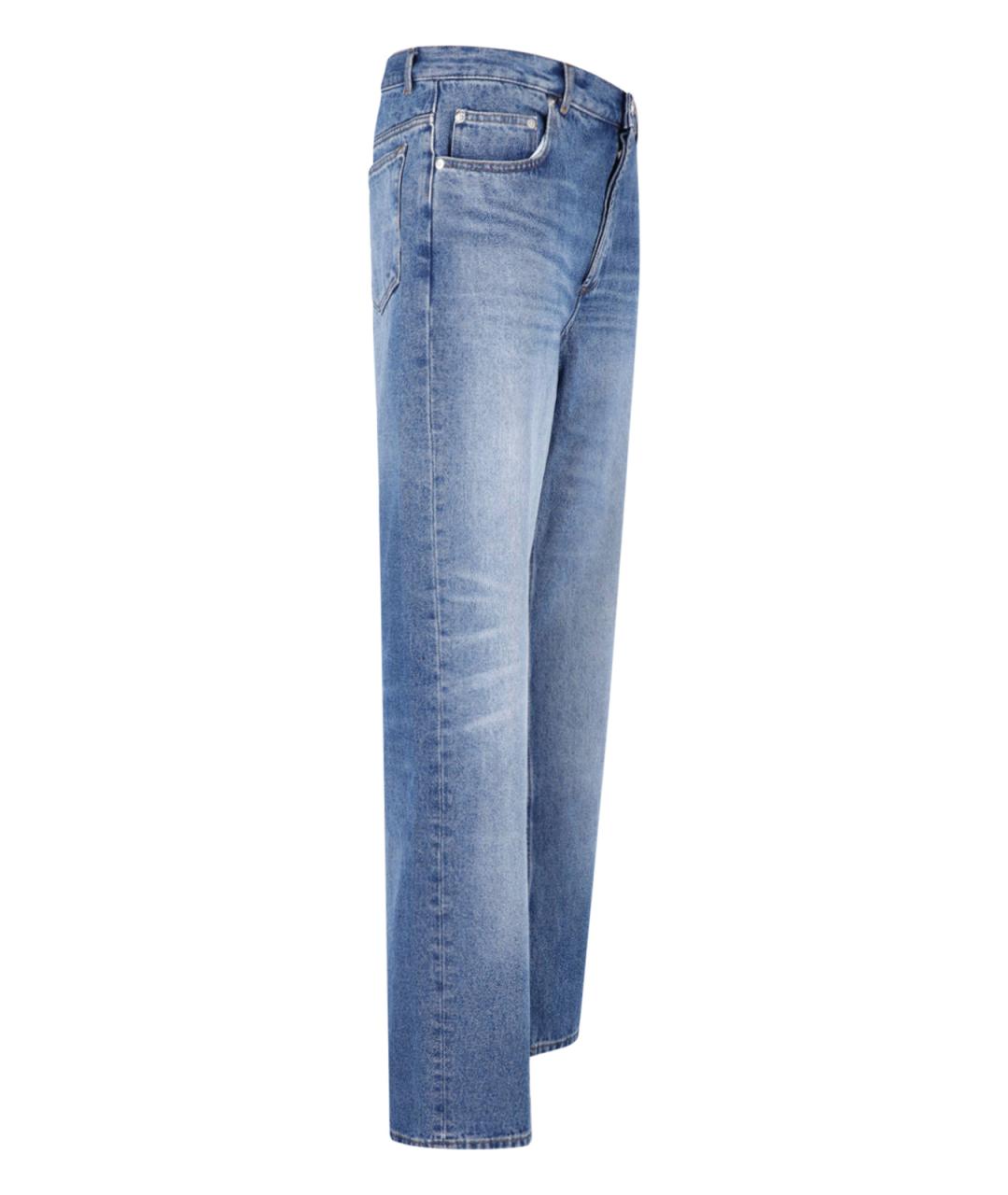 A.P.C. Голубые хлопковые прямые джинсы, фото 3