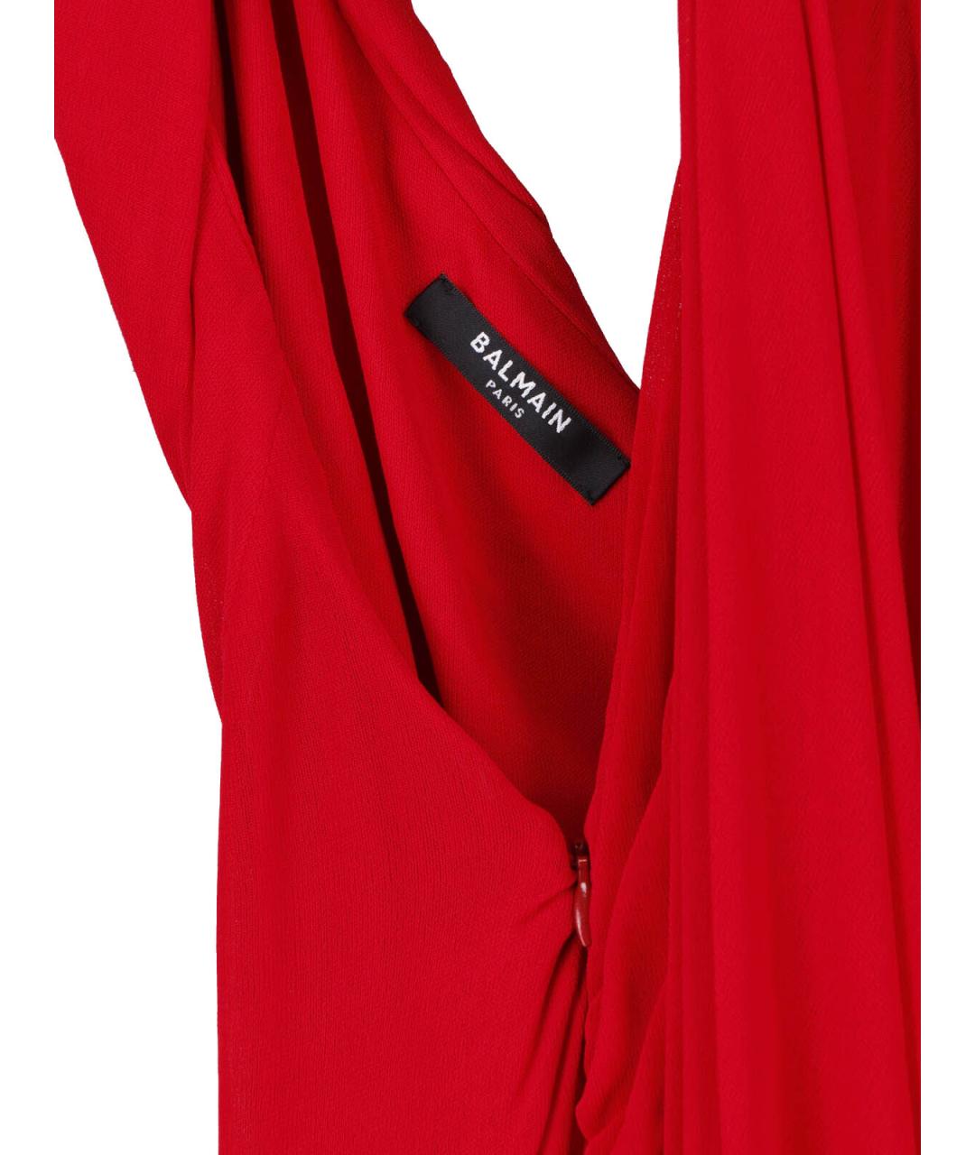 BALMAIN Красное вискозное вечернее платье, фото 3