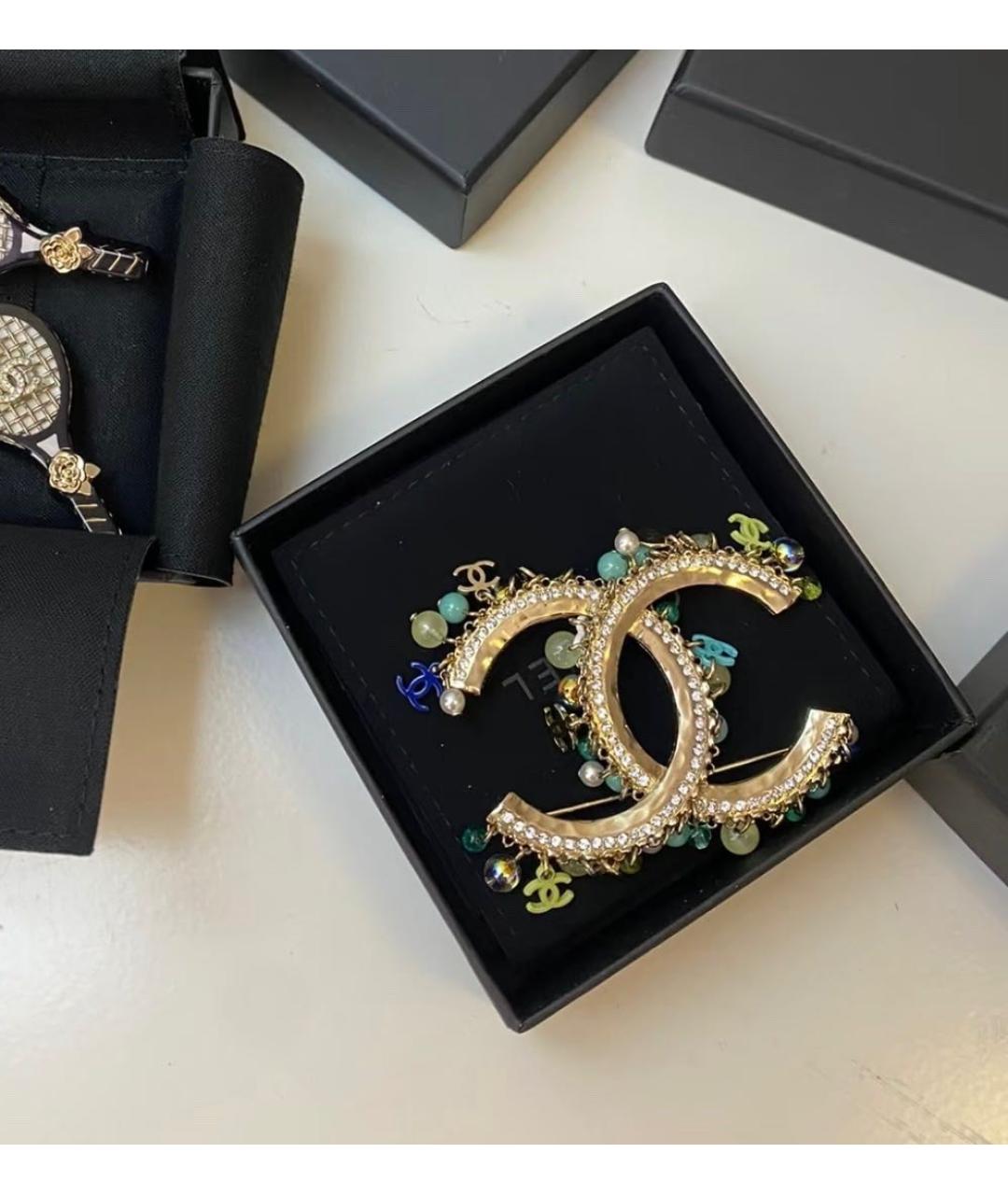 CHANEL Золотая металлическая булавка / брошь, фото 3