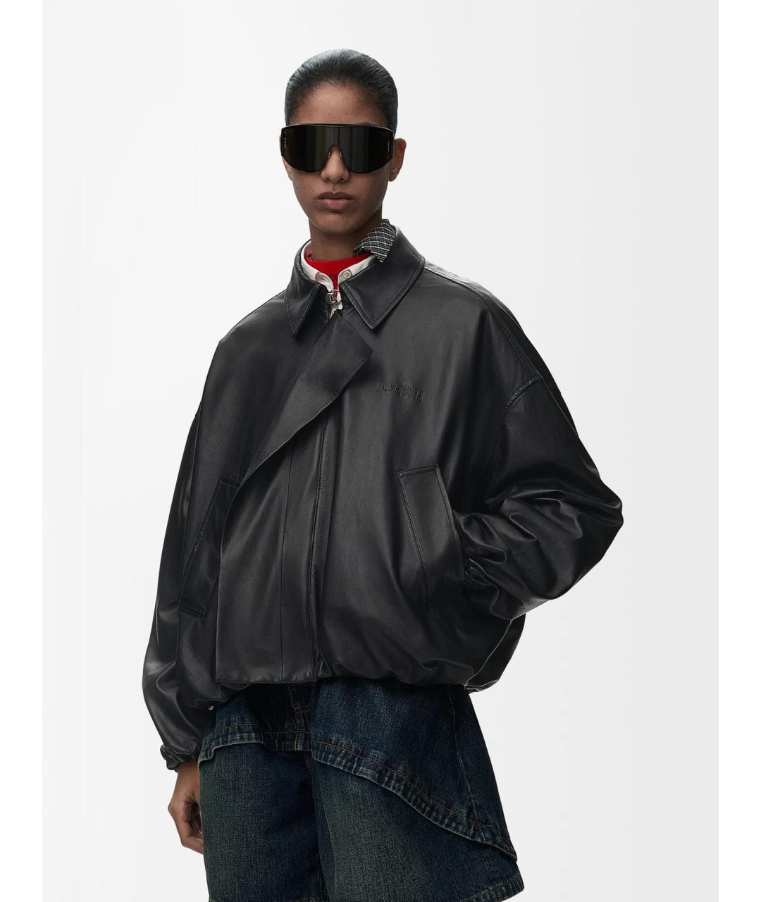 LOEWE Черная кожаная куртка, фото 3