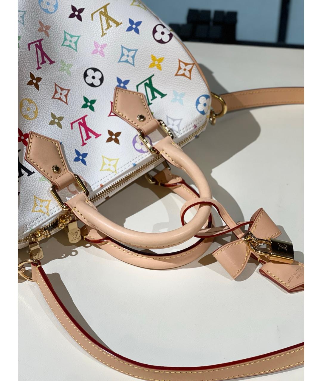 LOUIS VUITTON Белая сумка с короткими ручками, фото 6