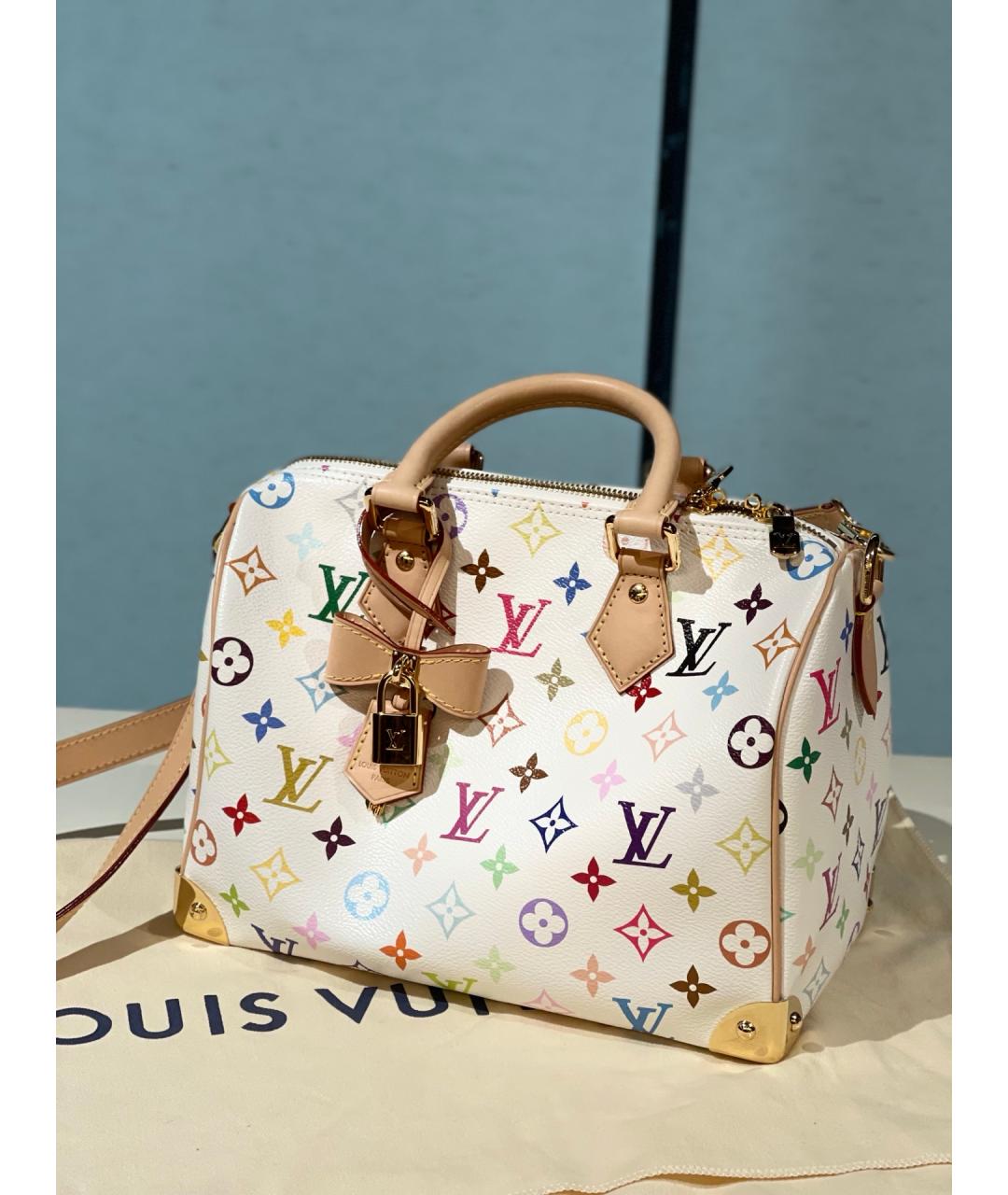 LOUIS VUITTON Белая сумка с короткими ручками, фото 10