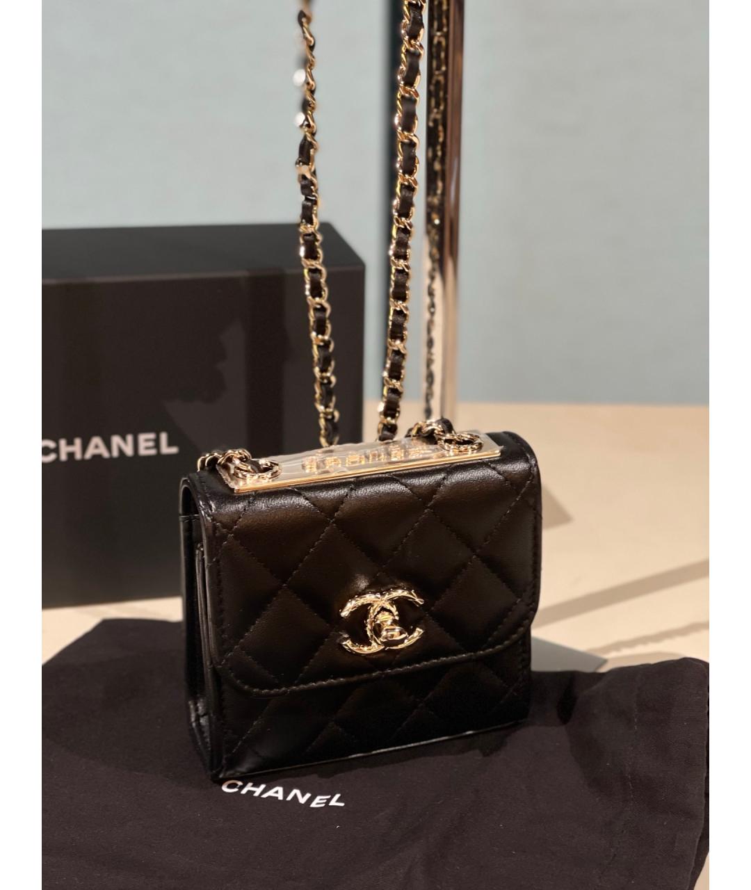 CHANEL Черная кожаная сумка через плечо, фото 2