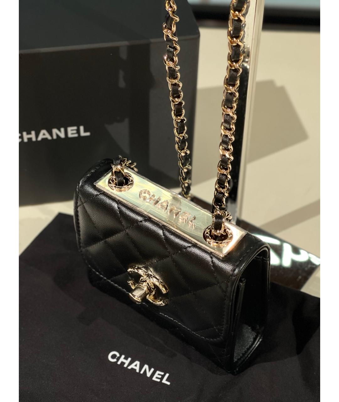 CHANEL Черная кожаная сумка через плечо, фото 4