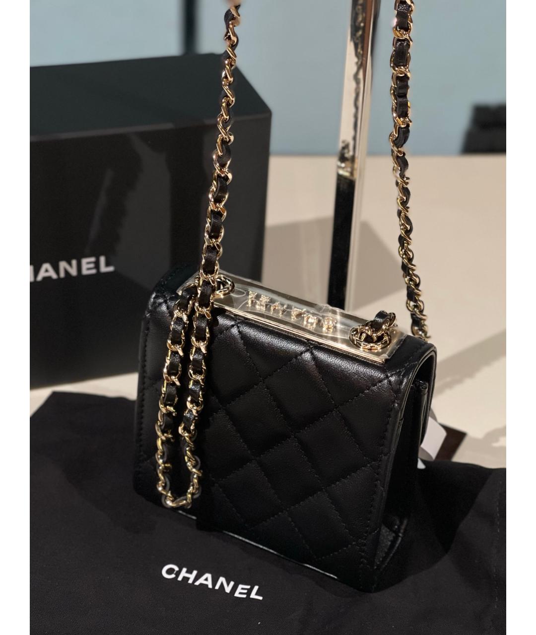 CHANEL Черная кожаная сумка через плечо, фото 3