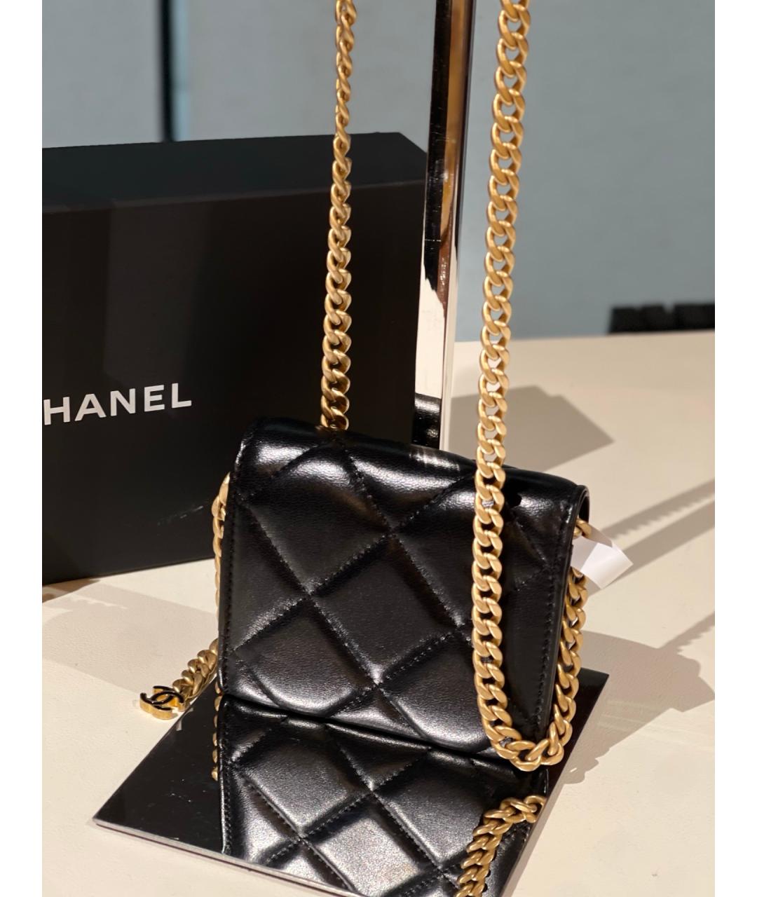 CHANEL Черная кожаная сумка через плечо, фото 4