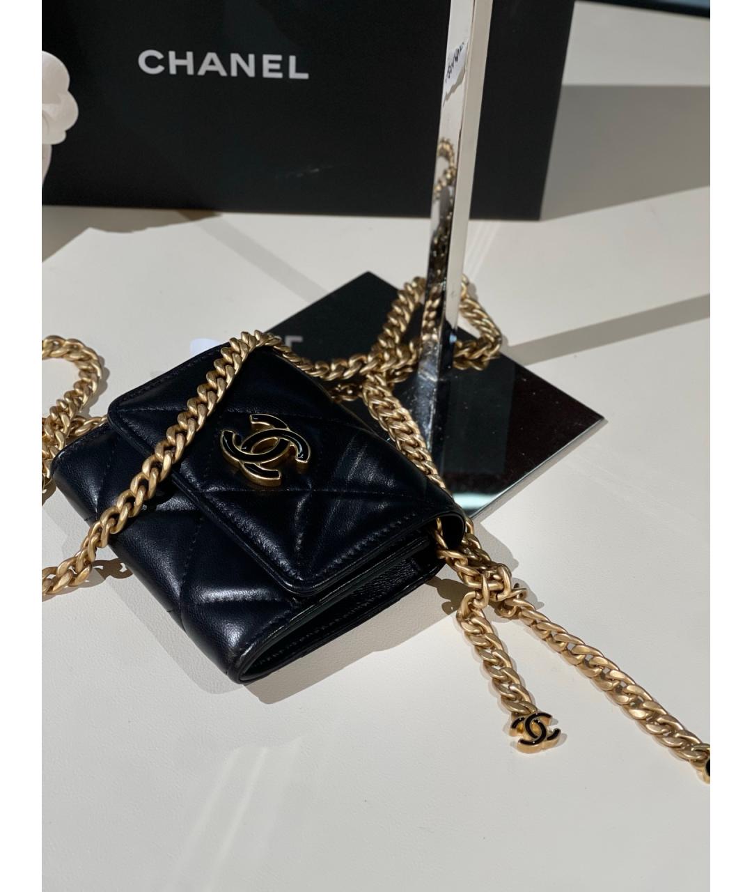 CHANEL Черная кожаная сумка через плечо, фото 6
