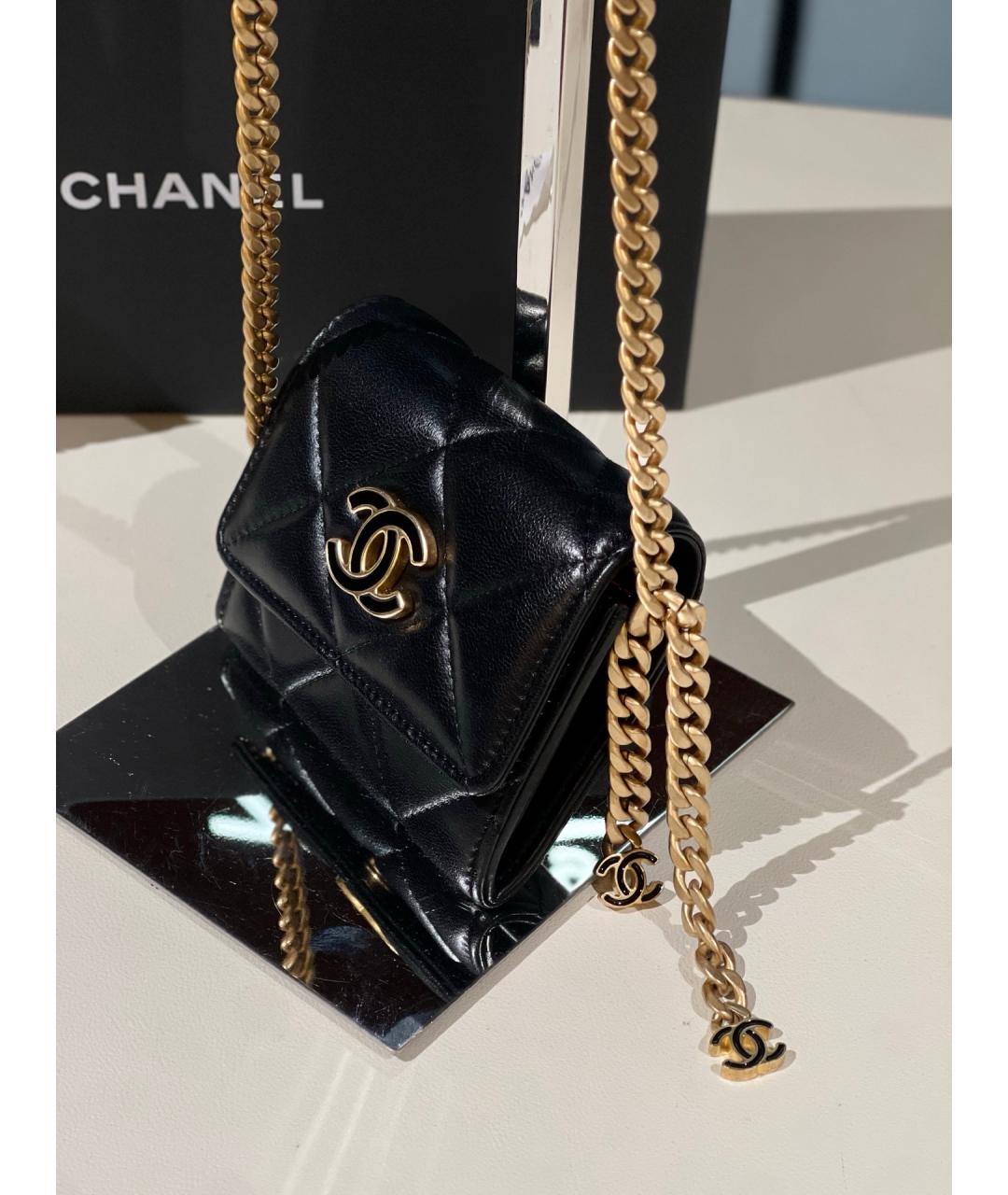 CHANEL Черная кожаная сумка через плечо, фото 3