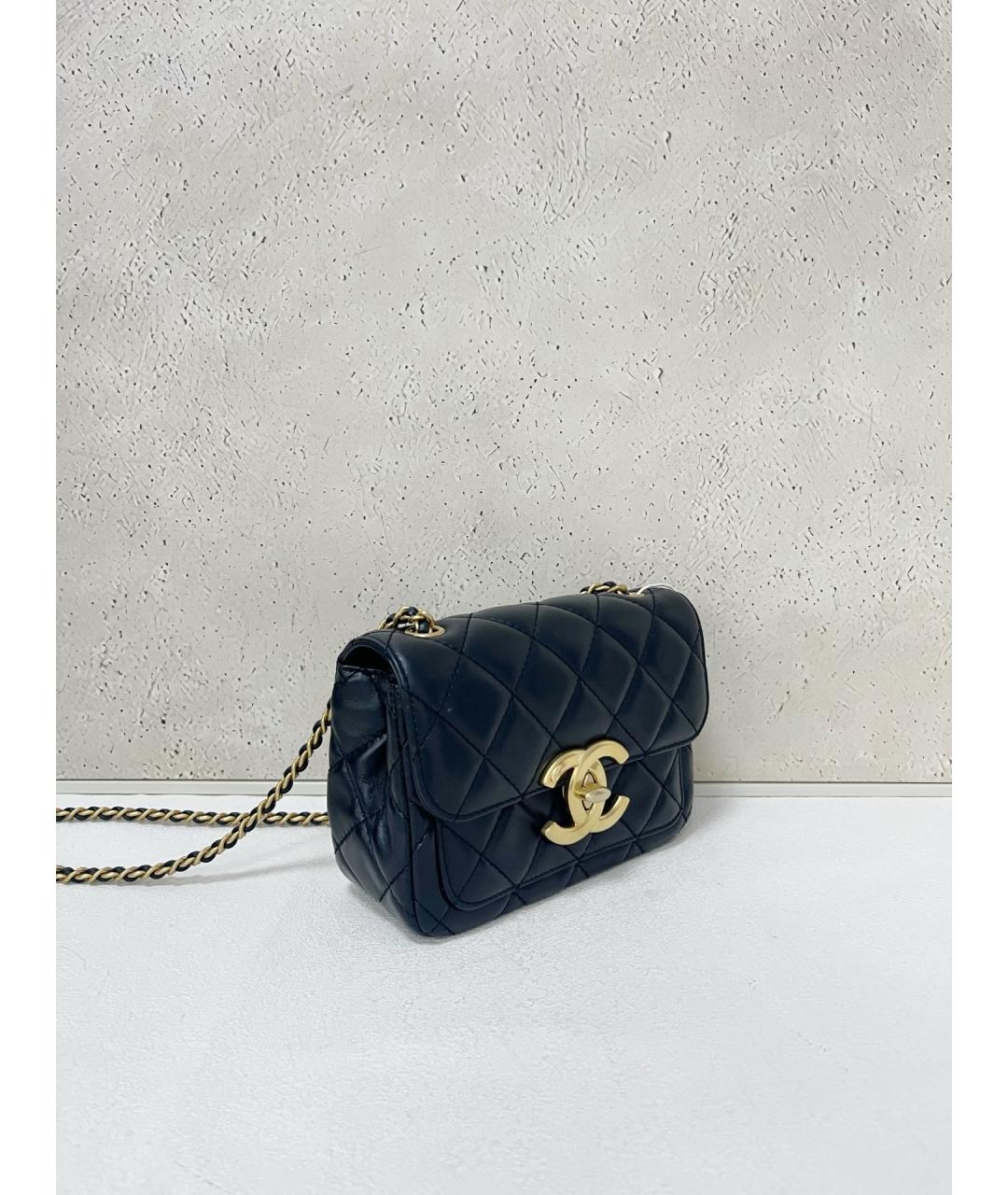 CHANEL Черная кожаная сумка через плечо, фото 3