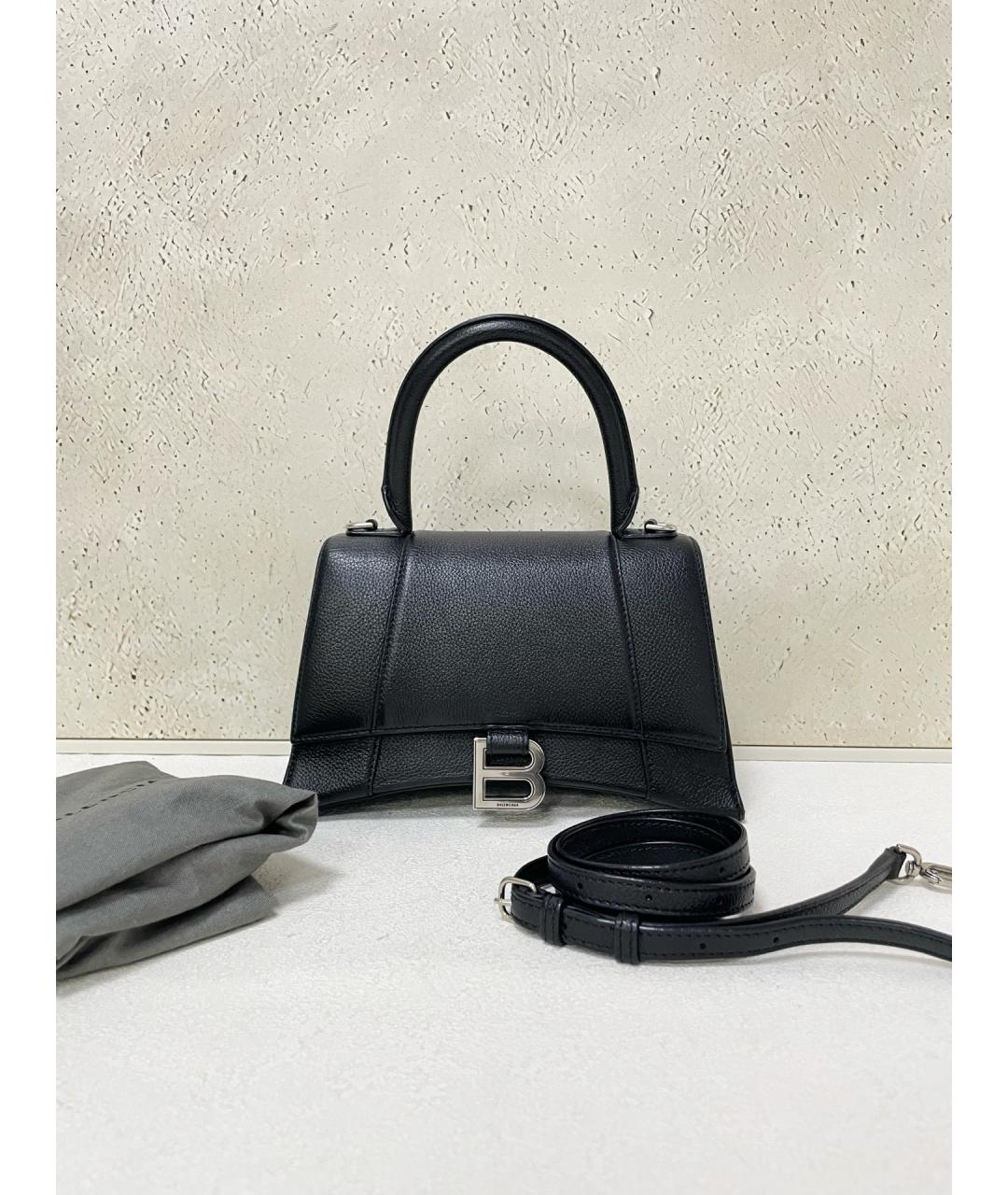 BALENCIAGA Черная кожаная сумка тоут, фото 7