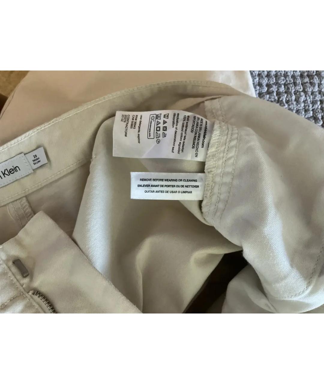 CALVIN KLEIN Бежевые хлопковые брюки широкие, фото 4