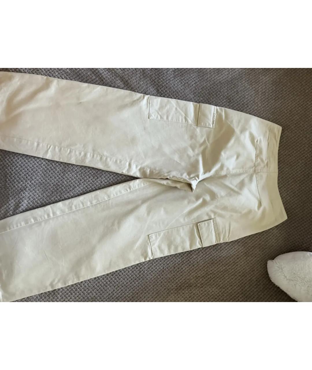CALVIN KLEIN Бежевые хлопковые брюки широкие, фото 2