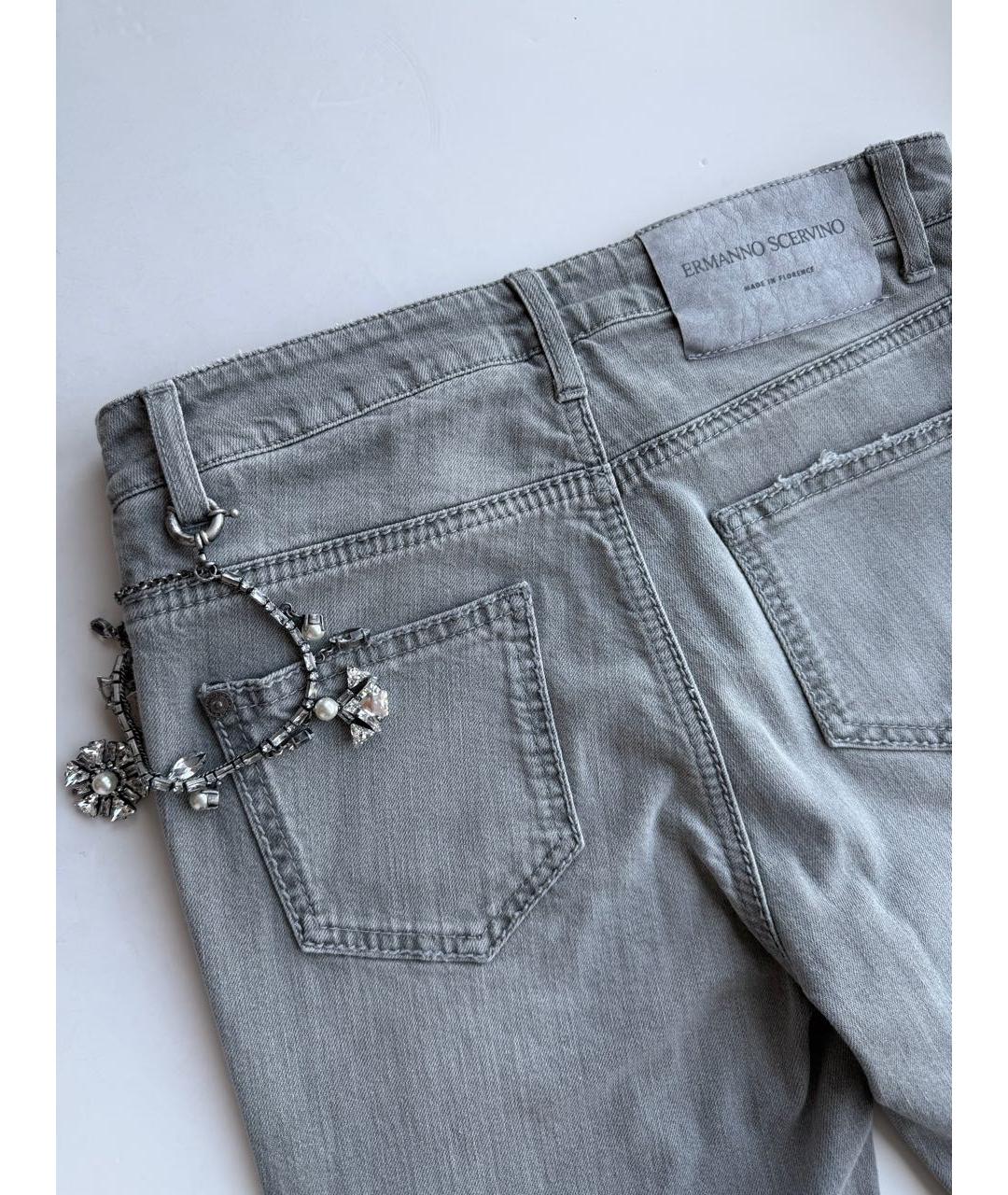 ERMANNO SCERVINO Серые хлопко-эластановые джинсы клеш, фото 2