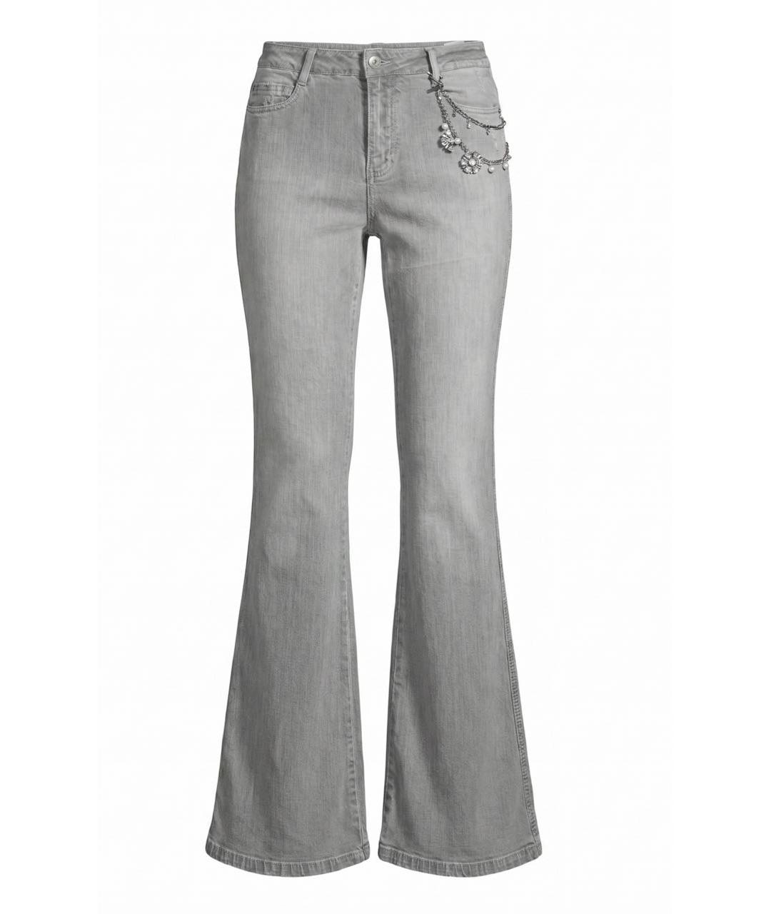 ERMANNO SCERVINO Серые хлопко-эластановые джинсы клеш, фото 6