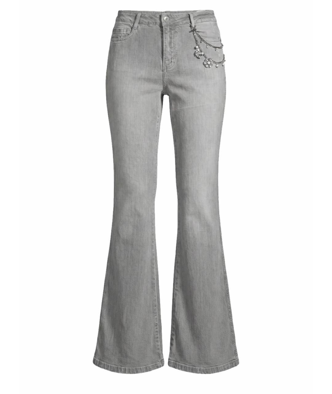 ERMANNO SCERVINO Серые хлопко-эластановые джинсы клеш, фото 1