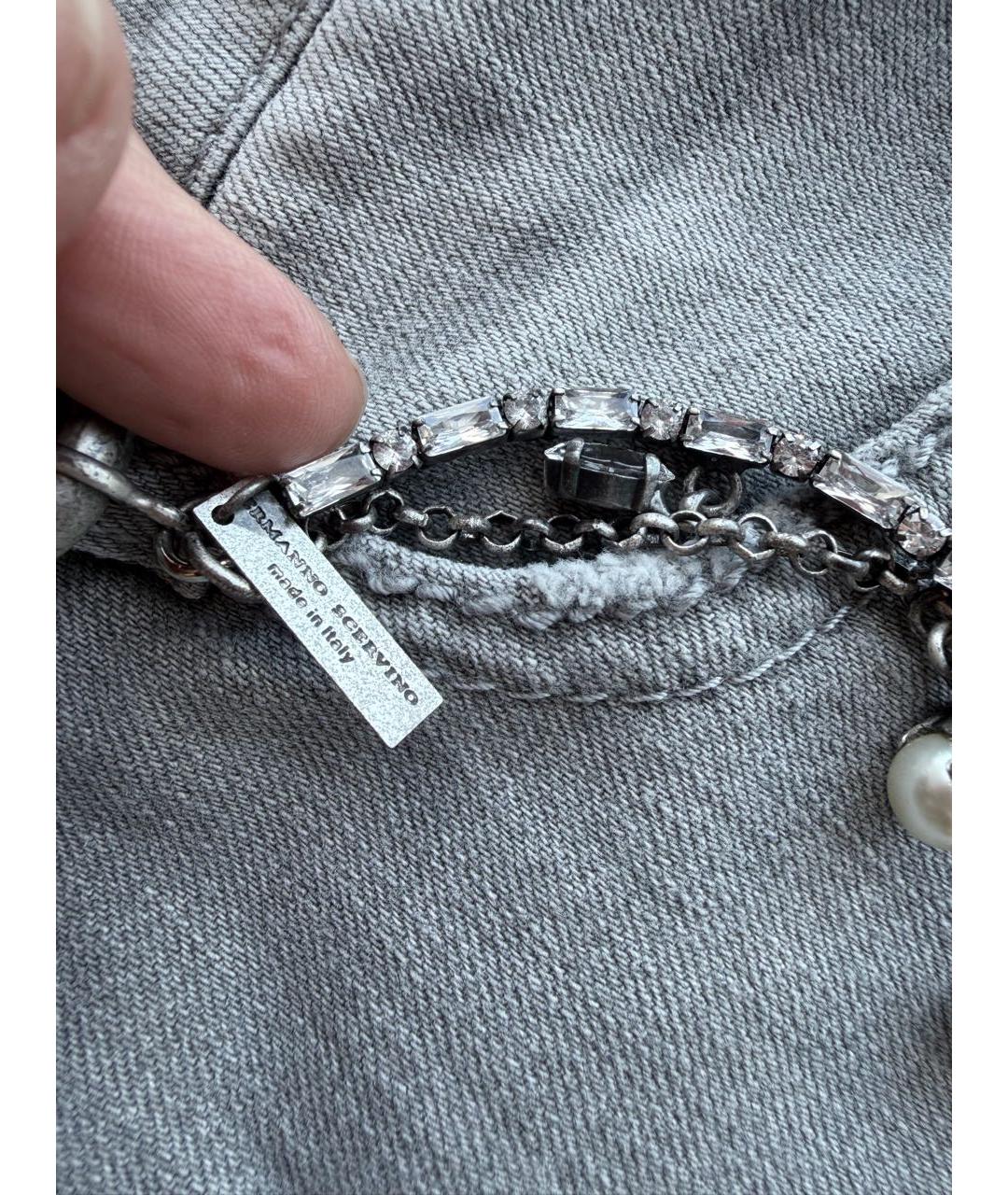 ERMANNO SCERVINO Серые хлопко-эластановые джинсы клеш, фото 5
