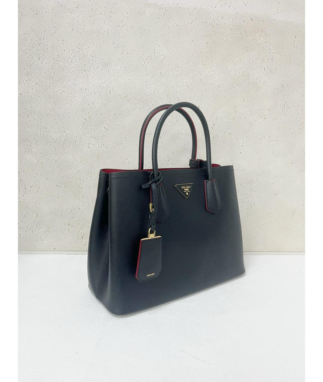 PRADA Черная кожаная сумка тоут, фото 3