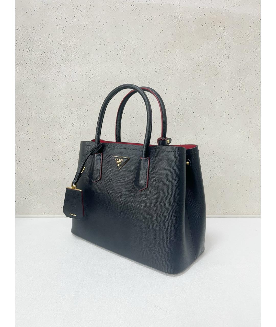 PRADA Черная кожаная сумка тоут, фото 4