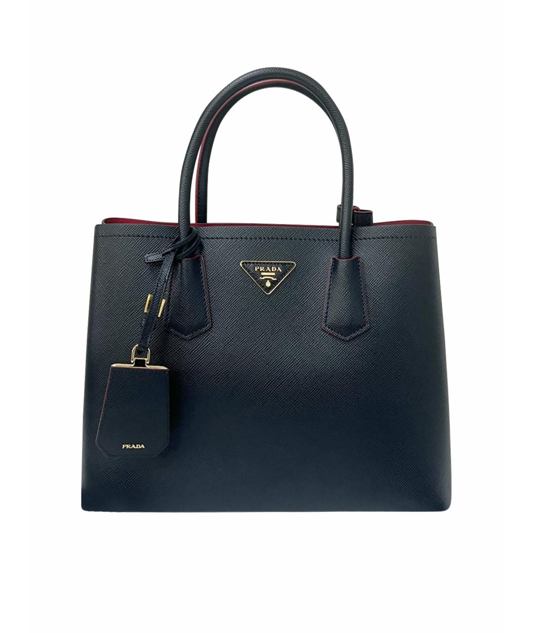 PRADA Черная кожаная сумка тоут, фото 1