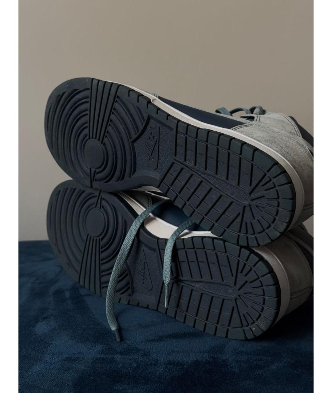 NIKE Темно-синие замшевые высокие кроссовки / кеды, фото 4