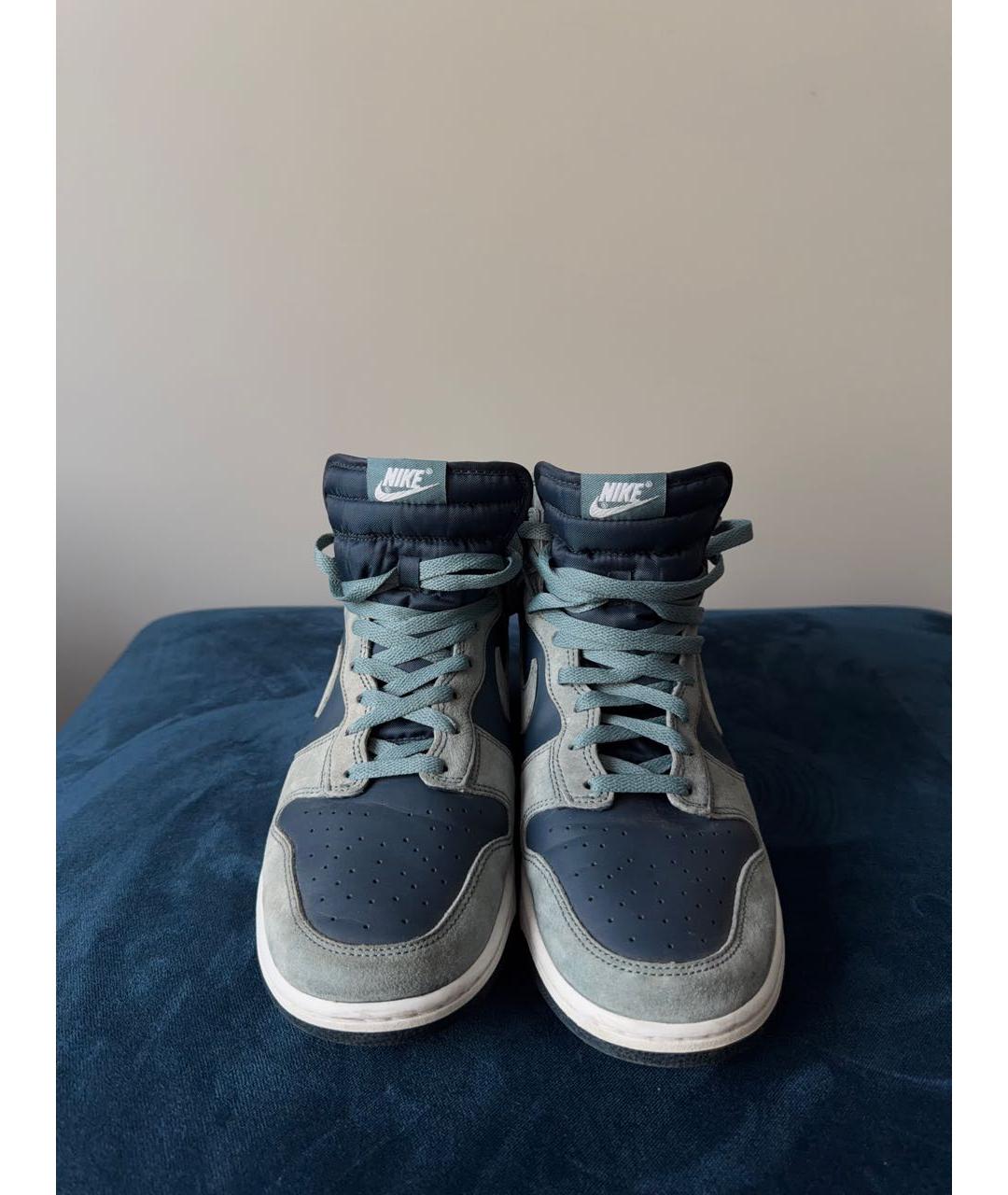 NIKE Темно-синие замшевые высокие кроссовки / кеды, фото 2