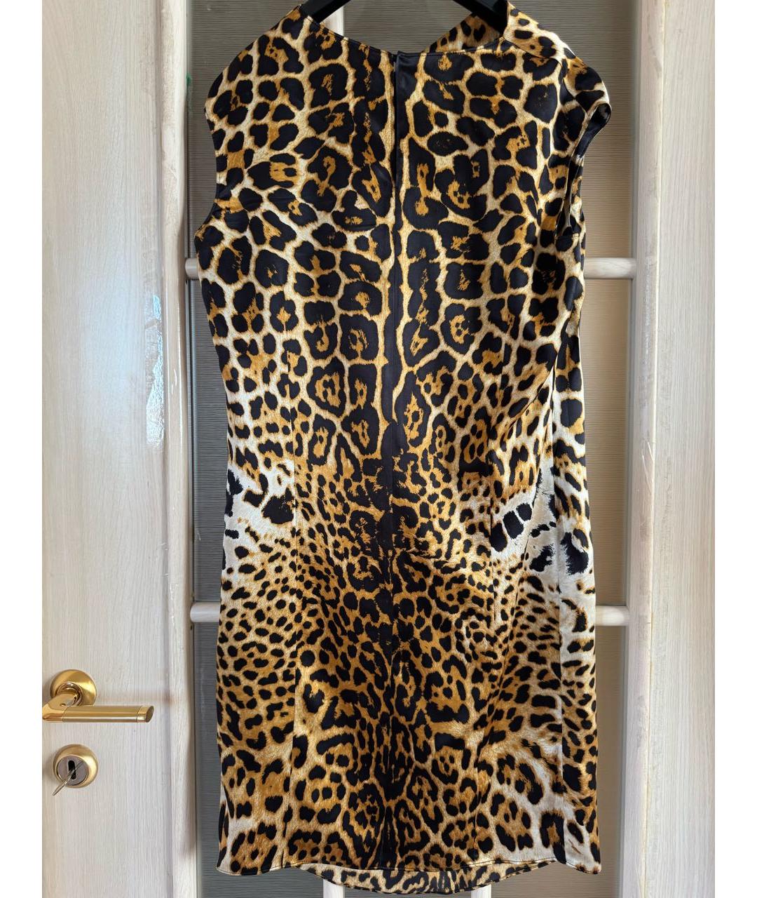 SAINT LAURENT Коричневое шелковое коктейльное платье, фото 2