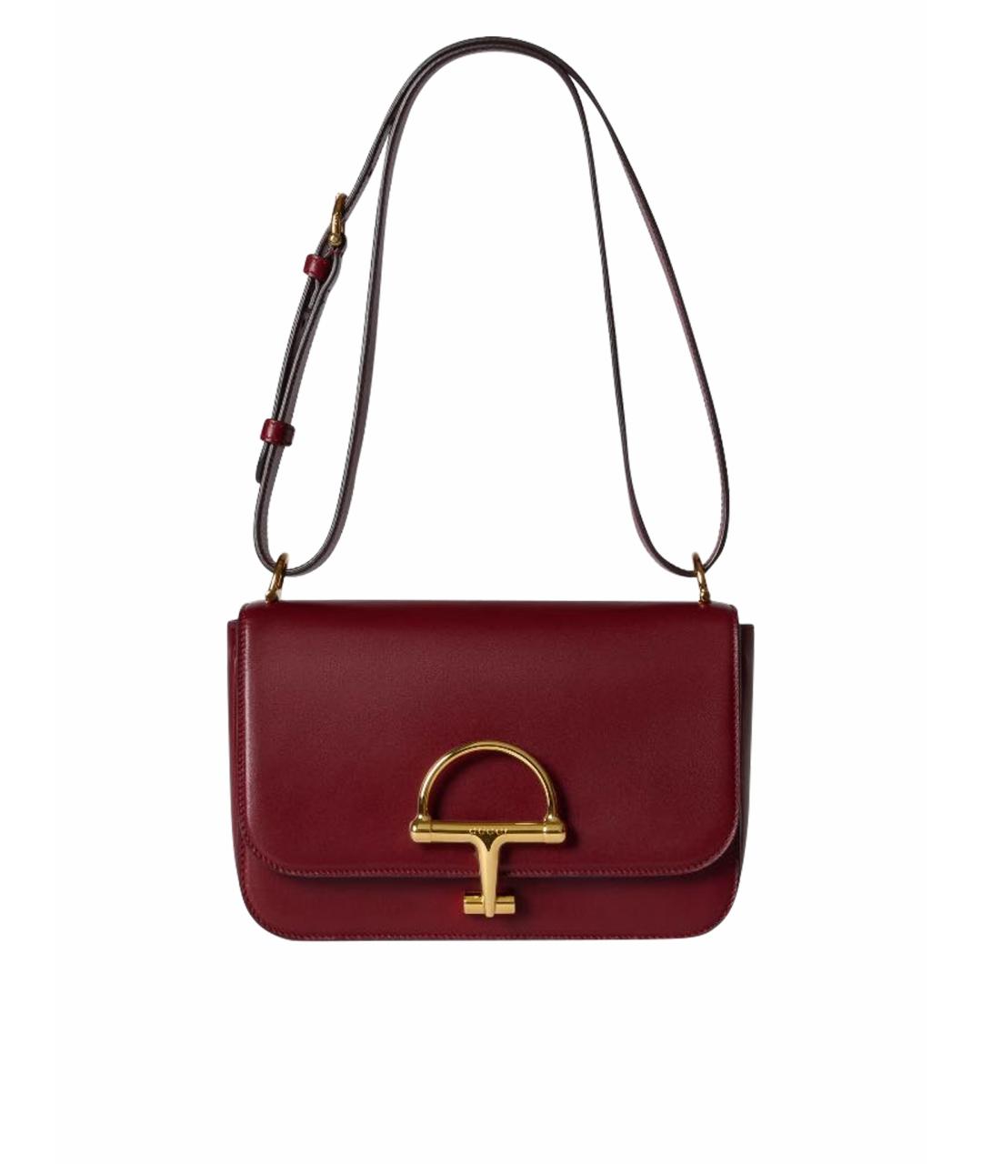 GUCCI Бордовая кожаная сумка через плечо, фото 1