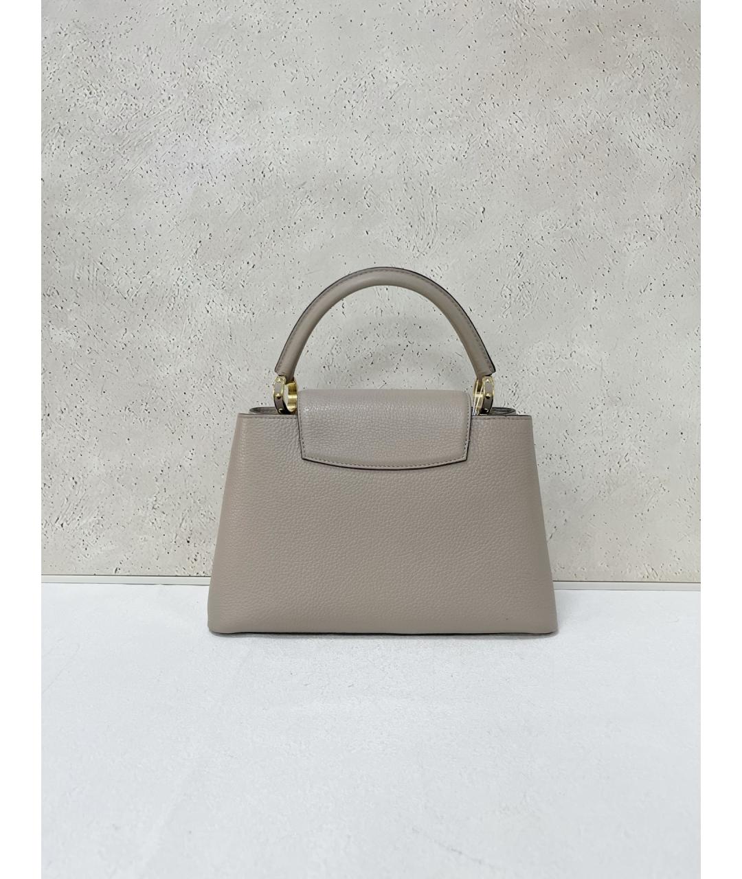 LOUIS VUITTON Серая кожаная сумка с короткими ручками, фото 2