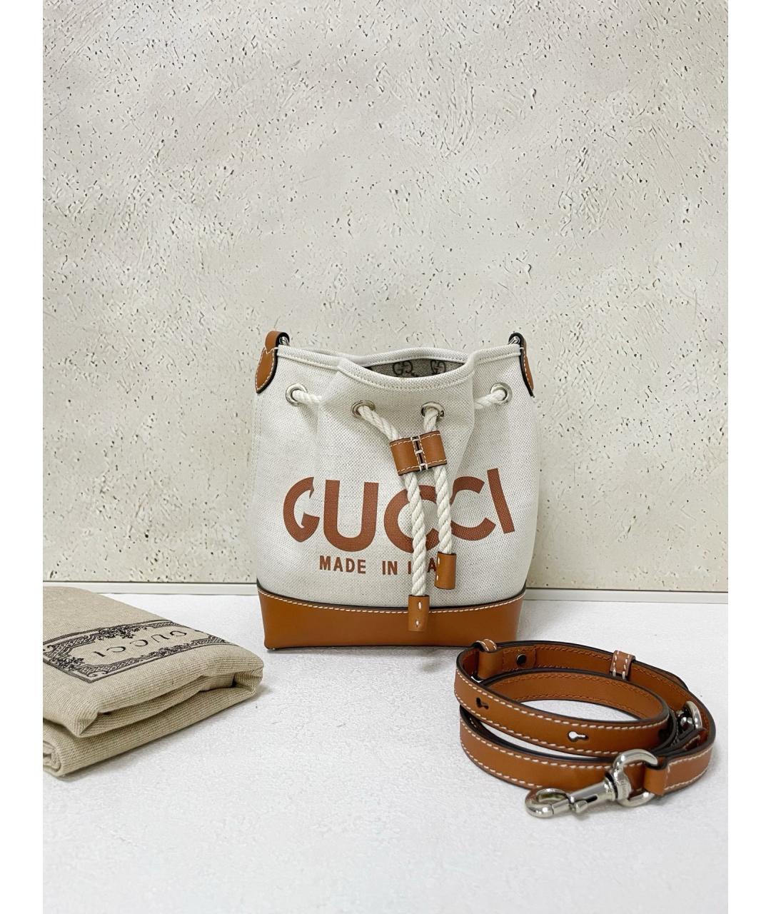 GUCCI Бежевая деним сумка через плечо, фото 7