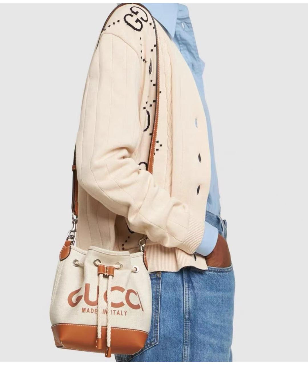 GUCCI Бежевая деним сумка через плечо, фото 6