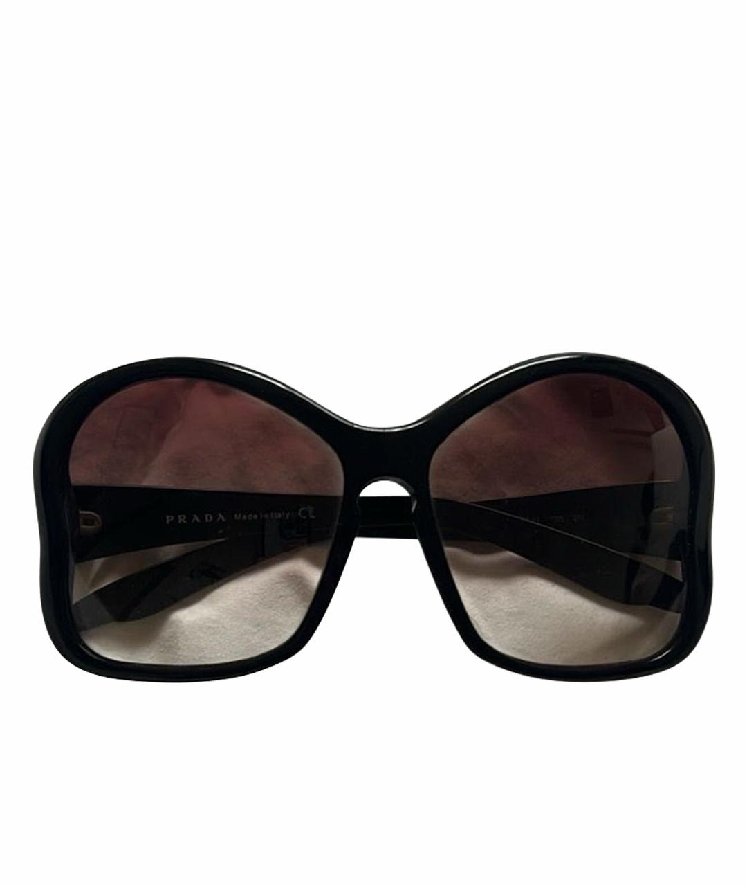 PRADA Черные пластиковые солнцезащитные очки, фото 1