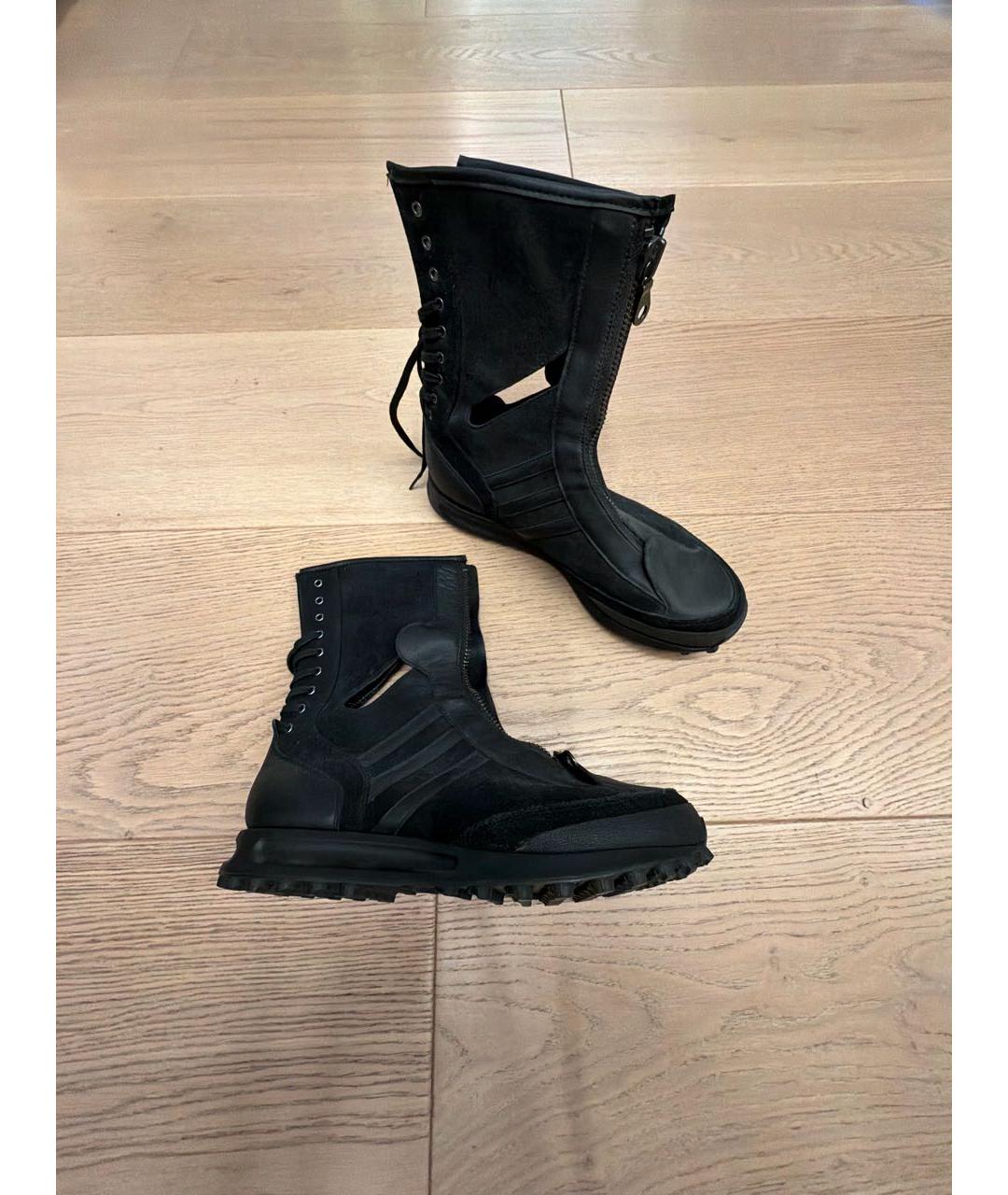 YOHJI YAMAMOTO Черные высокие ботинки, фото 9