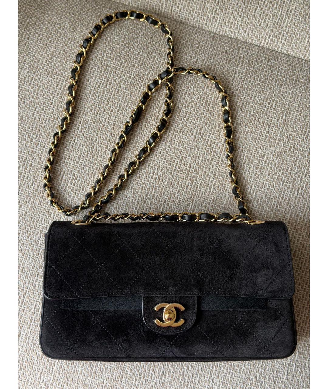 CHANEL Черная замшевая сумка через плечо, фото 2