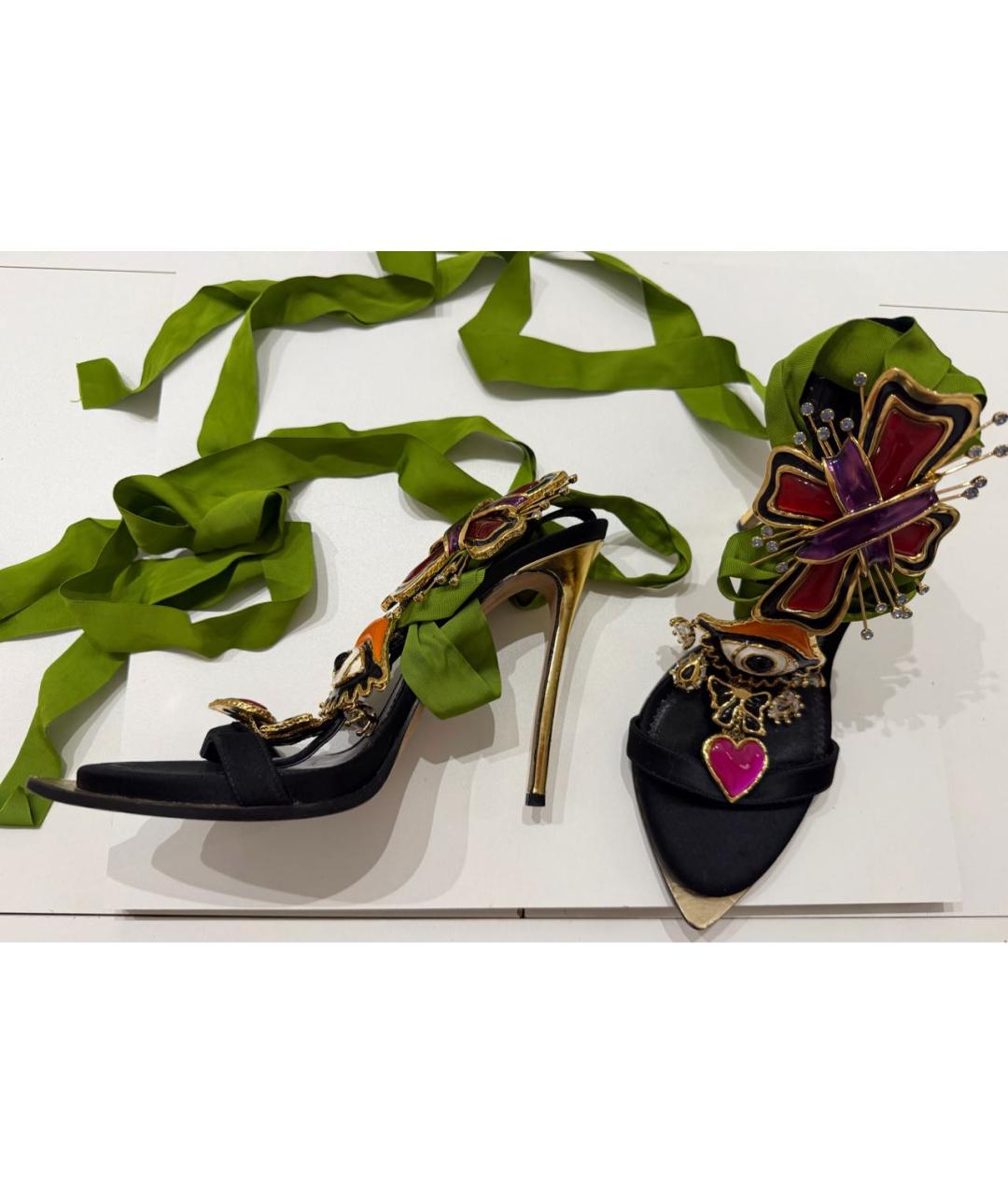 DSQUARED2 Зеленые кожаные босоножки, фото 2