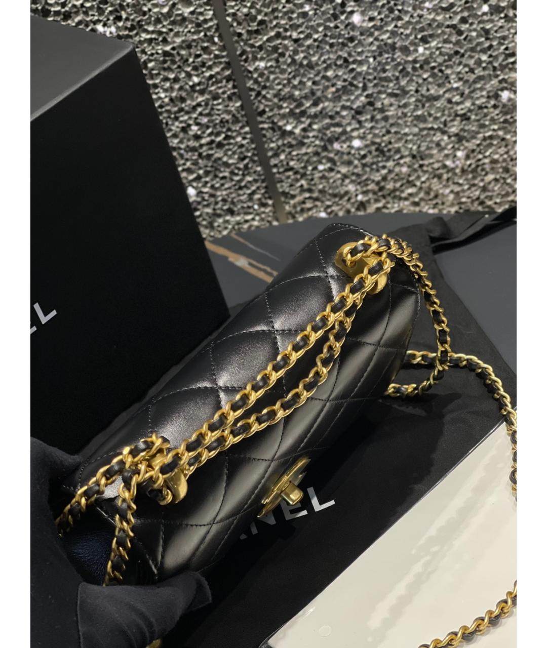 CHANEL Черная кожаная сумка через плечо, фото 4