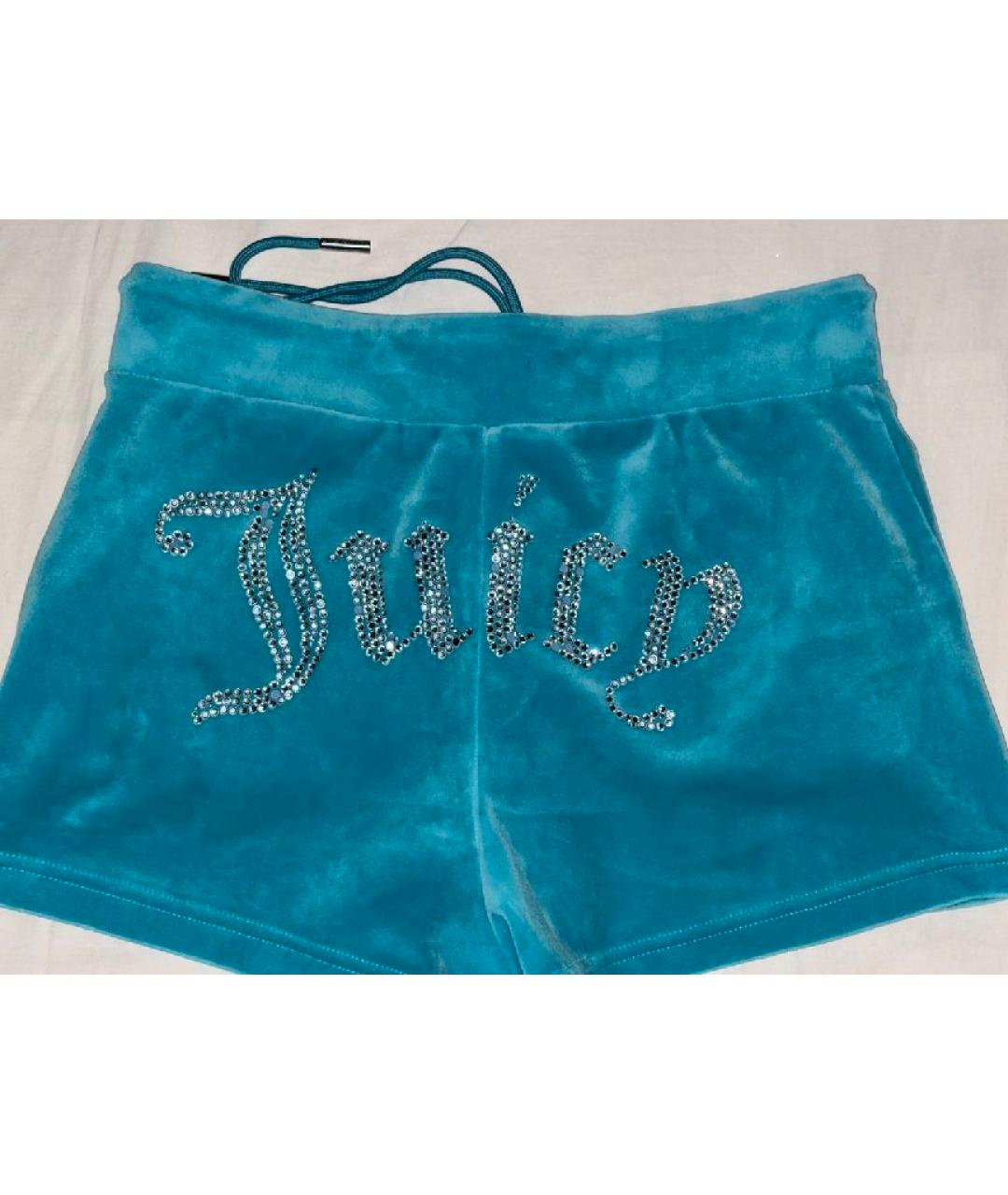 JUICY COUTURE Бирюзовые велюровые шорты, фото 4