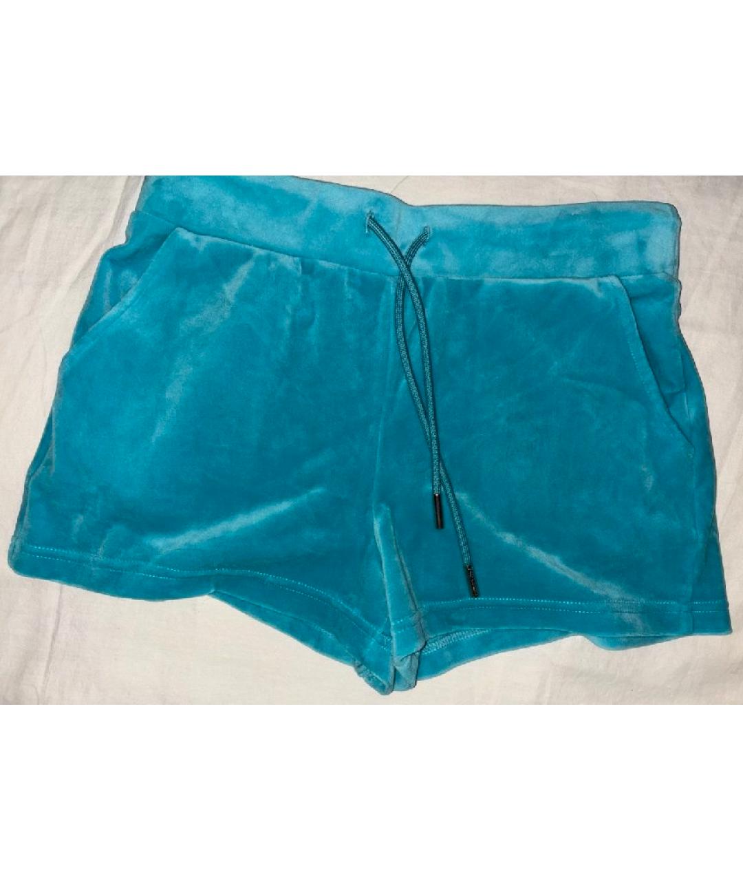JUICY COUTURE Бирюзовые велюровые шорты, фото 6