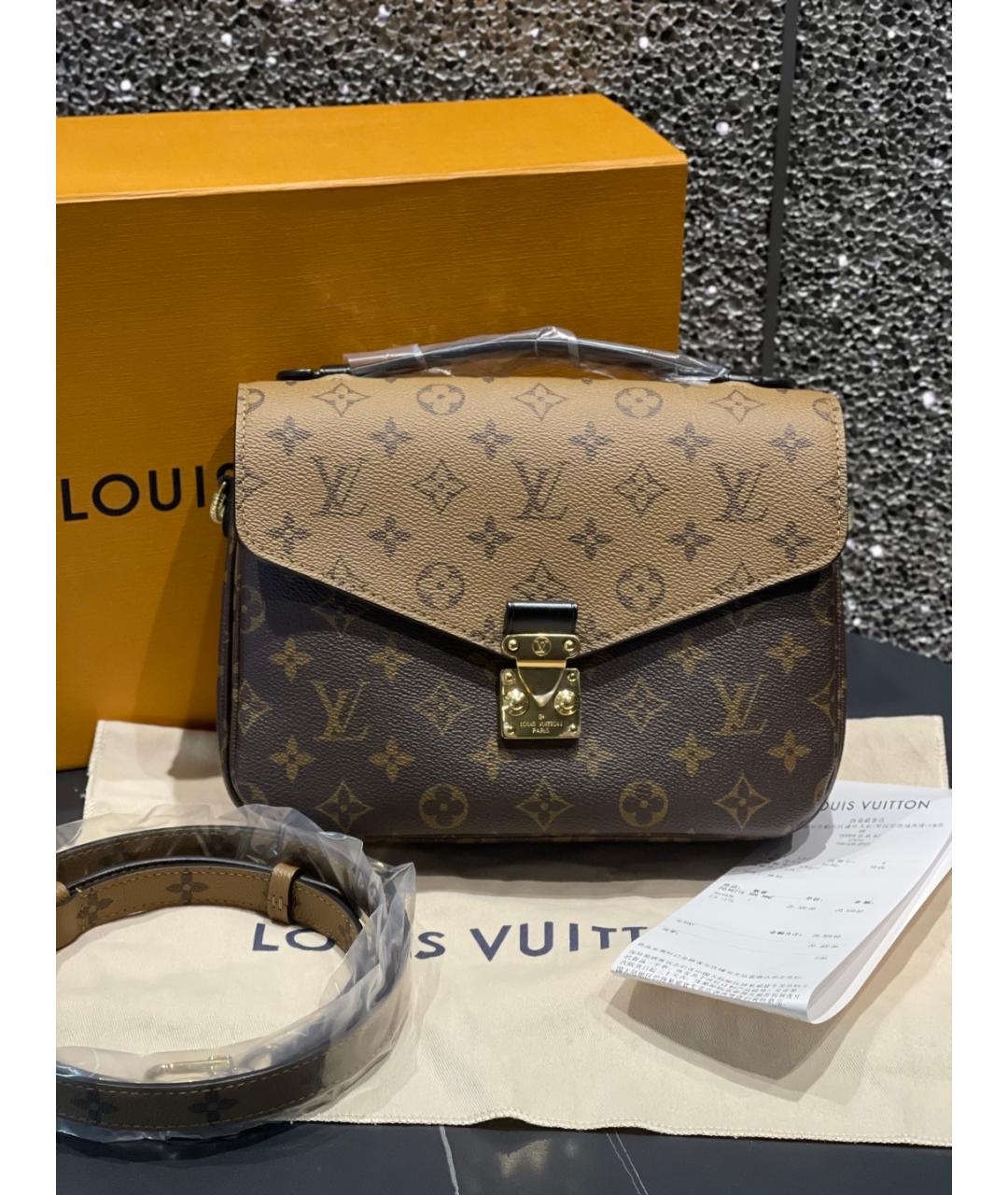 LOUIS VUITTON Коричневая сумка через плечо из искусственной кожи, фото 10