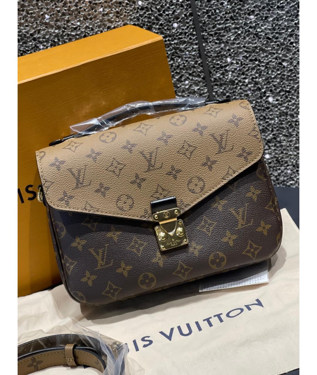 LOUIS VUITTON Коричневая сумка через плечо из искусственной кожи, фото 2