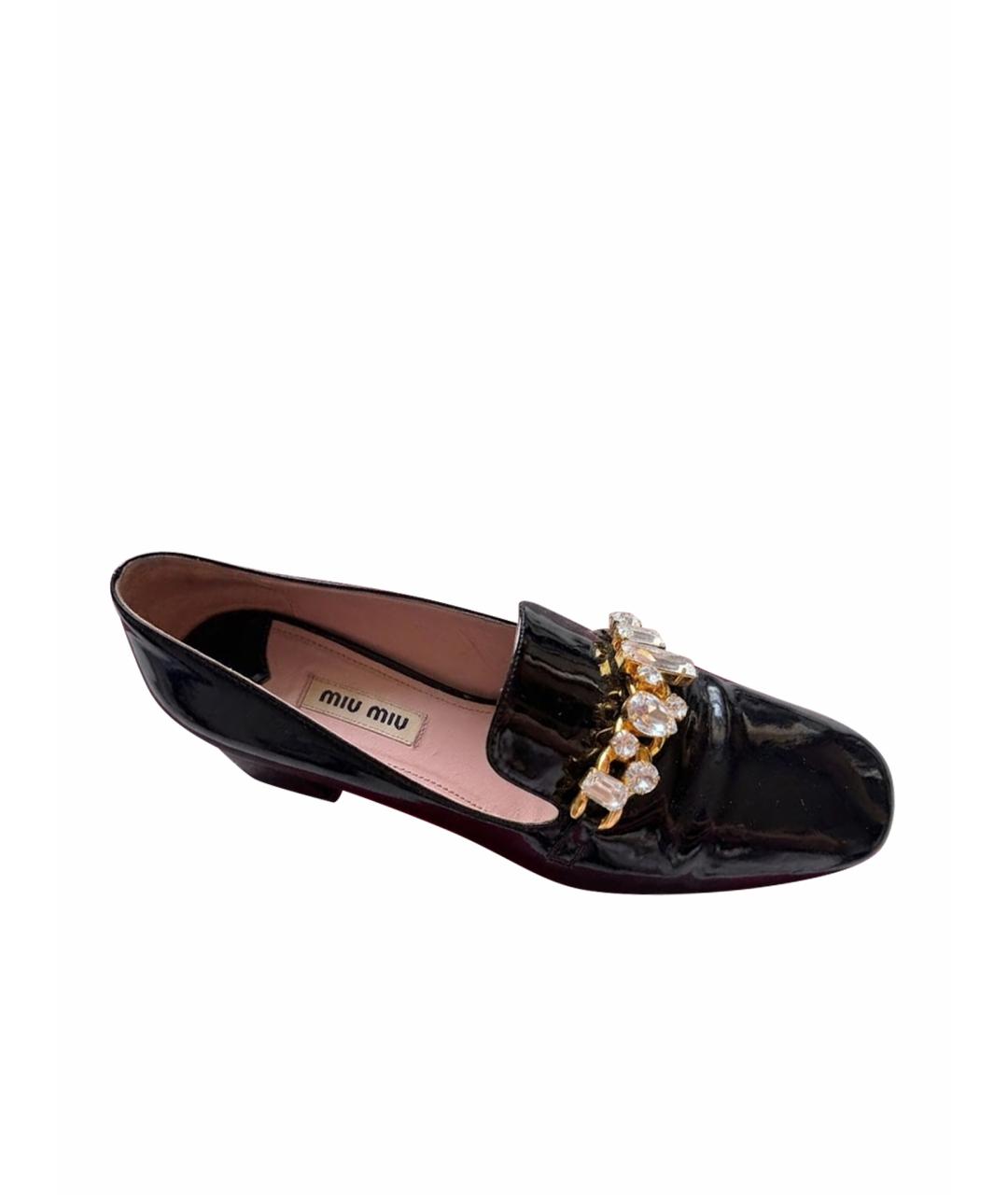 MIU MIU Черные туфли из лакированной кожи, фото 1