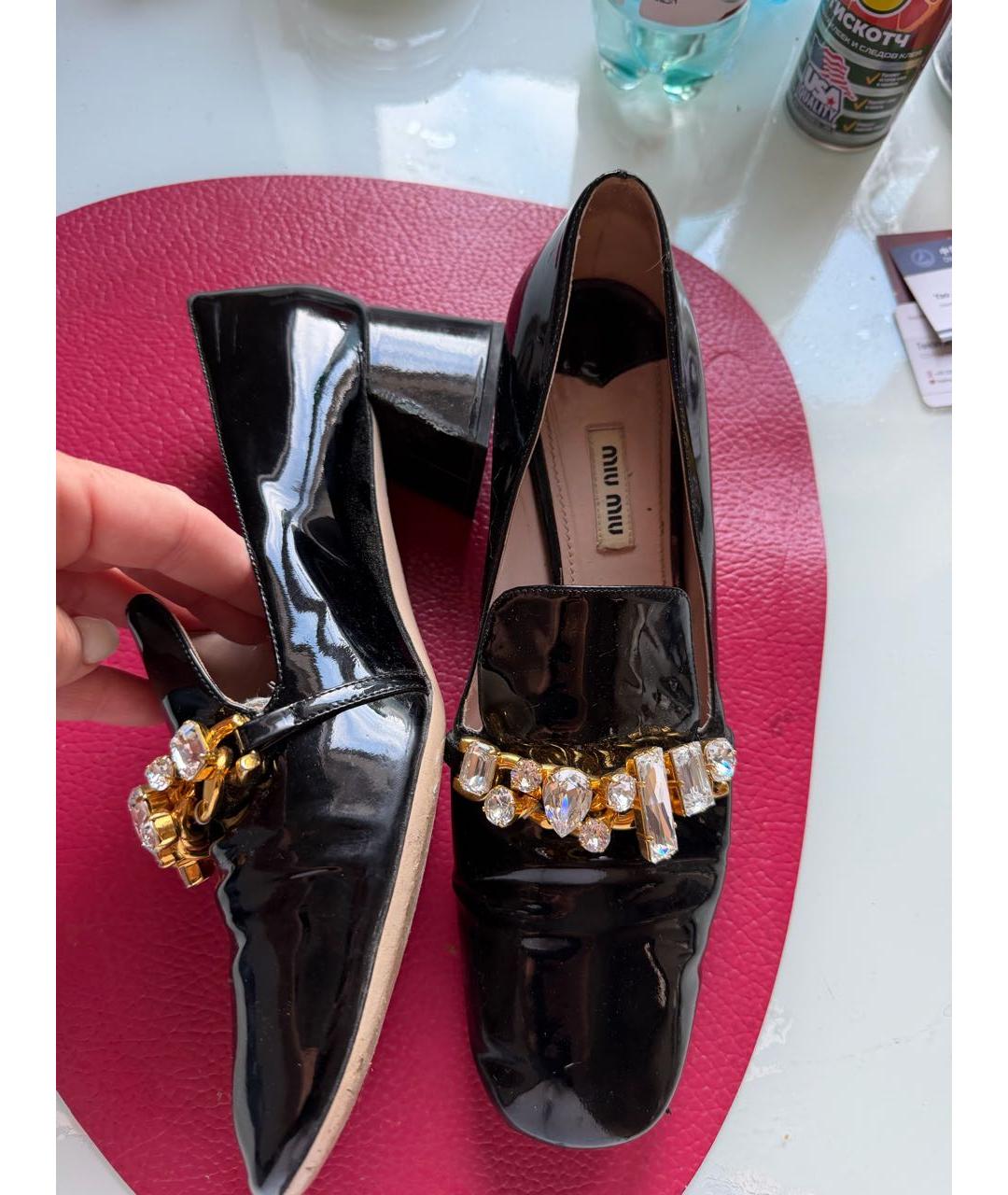 MIU MIU Черные туфли из лакированной кожи, фото 5
