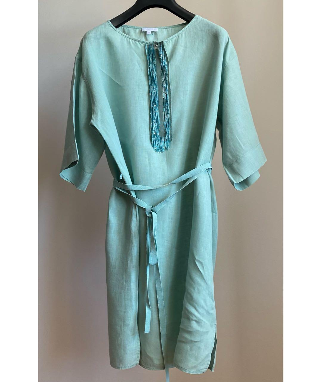 ESCADA Салатовое льняное повседневное платье, фото 7
