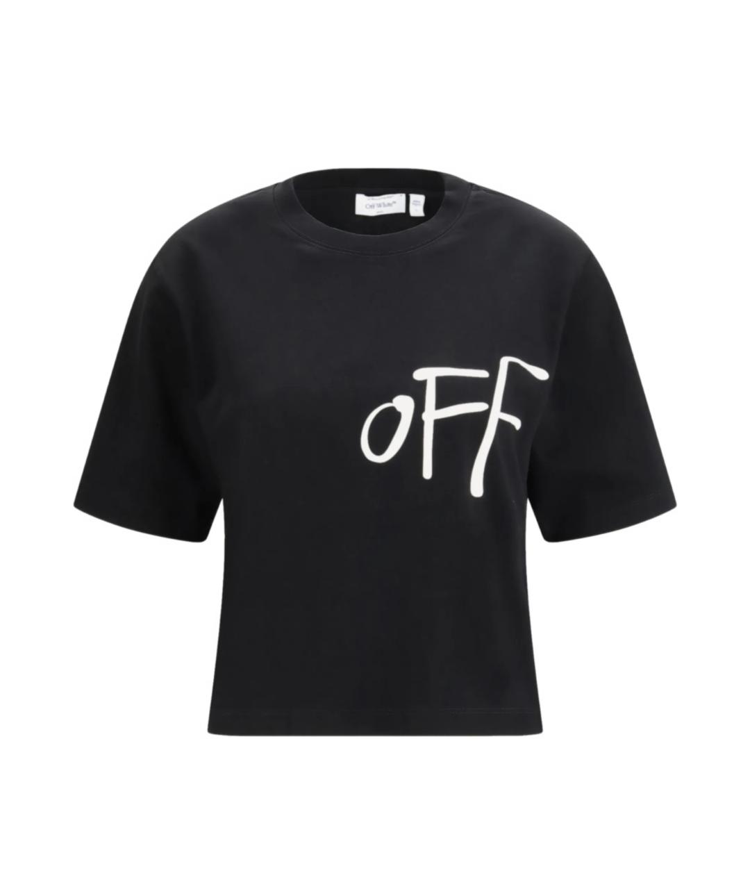 OFF-WHITE Черная хлопковая футболка, фото 1