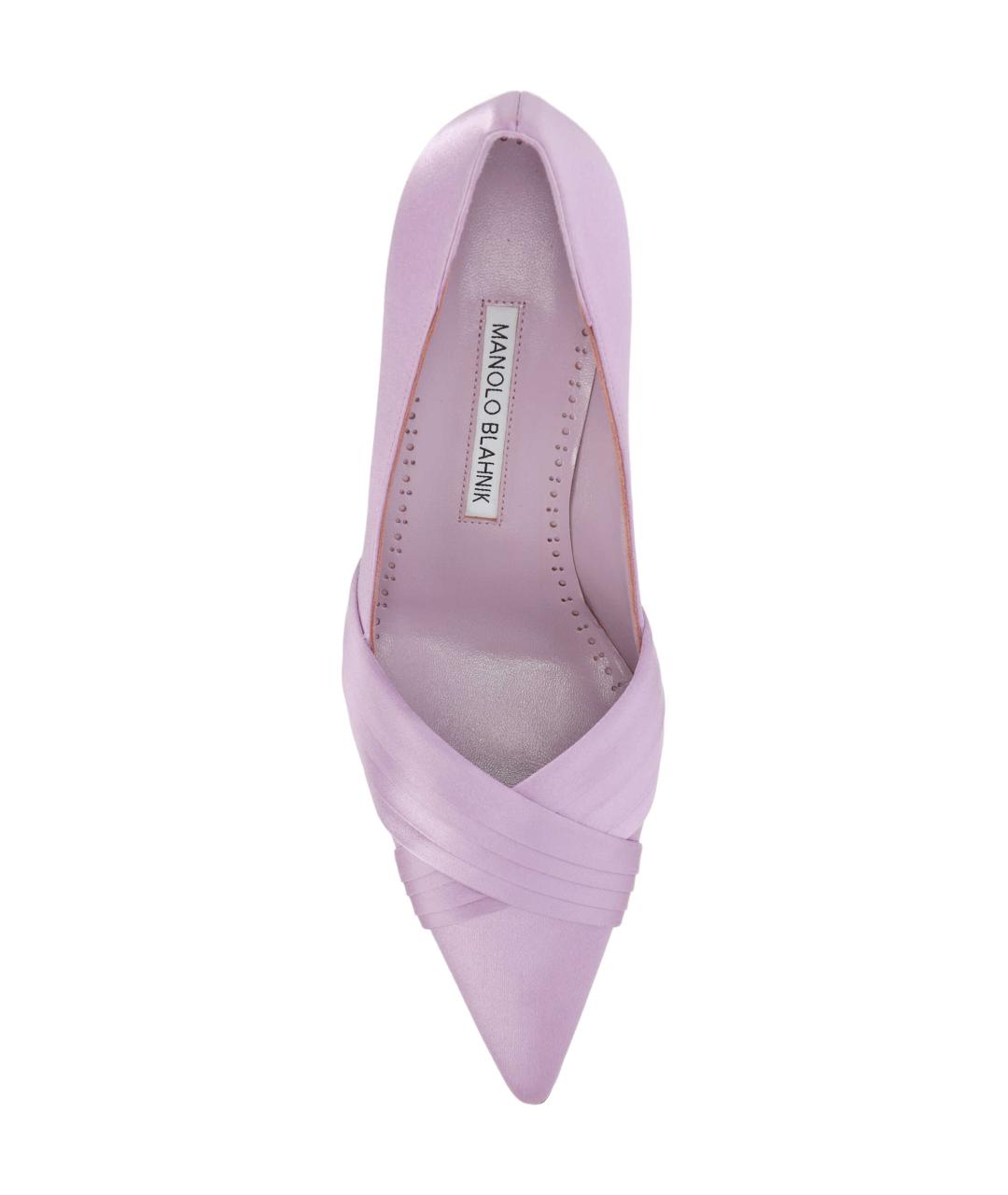 MANOLO BLAHNIK Фиолетовые текстильные туфли, фото 4