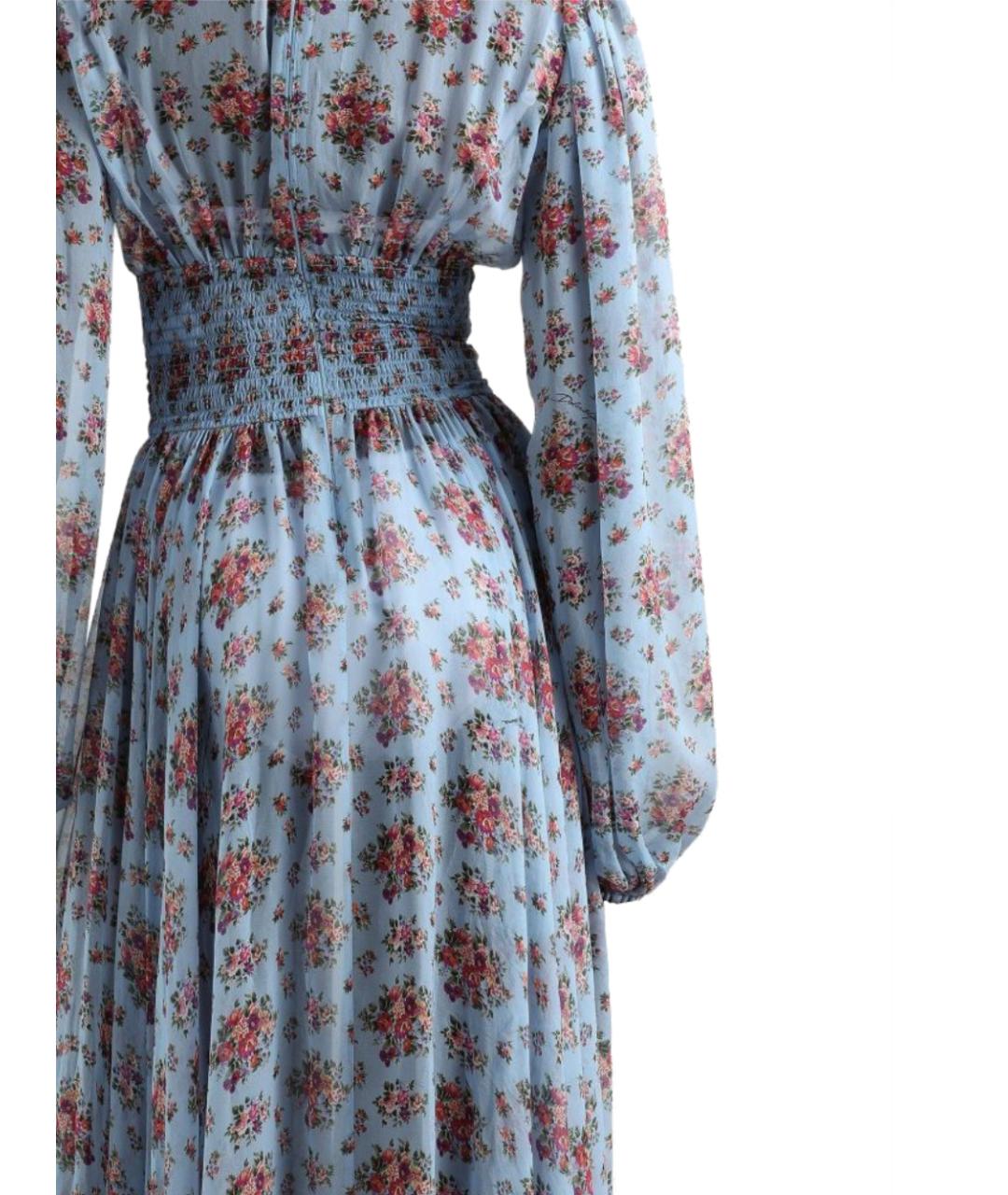 DOLCE&GABBANA Голубое шифоновое платье, фото 3