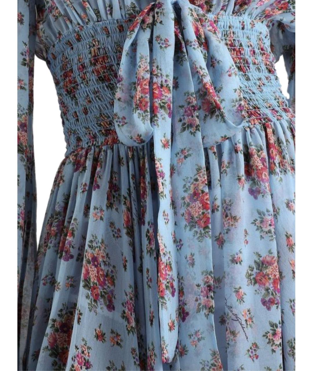 DOLCE&GABBANA Голубое шифоновое платье, фото 2