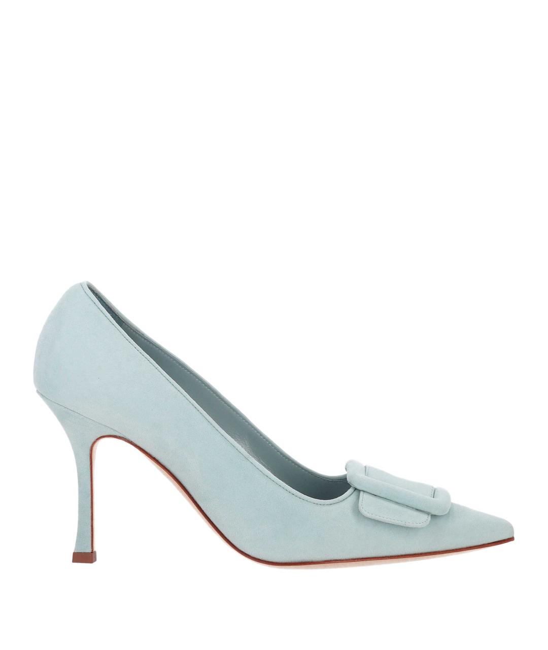 MANOLO BLAHNIK Голубые замшевые туфли, фото 1