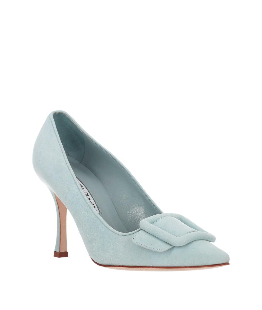 MANOLO BLAHNIK Голубые замшевые туфли, фото 2
